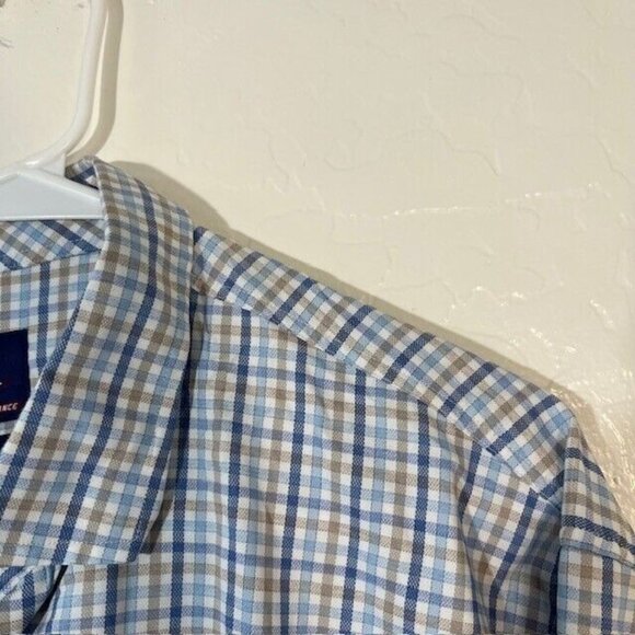 Johnnie O Shirt Mens XXL Prep Formance Blue Plaid Button Down Long Sleeve Golf - Picture 2 of 5